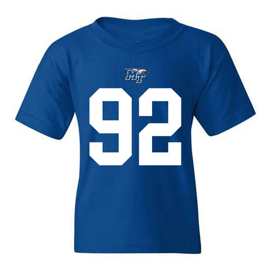 MTSU - NCAA Football : Damonte Smith - Royal Replica Shersey Youth T-Shirt