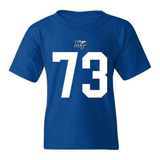 MTSU - NCAA Football : Connor Farris - Royal Replica Shersey Youth T-Shirt