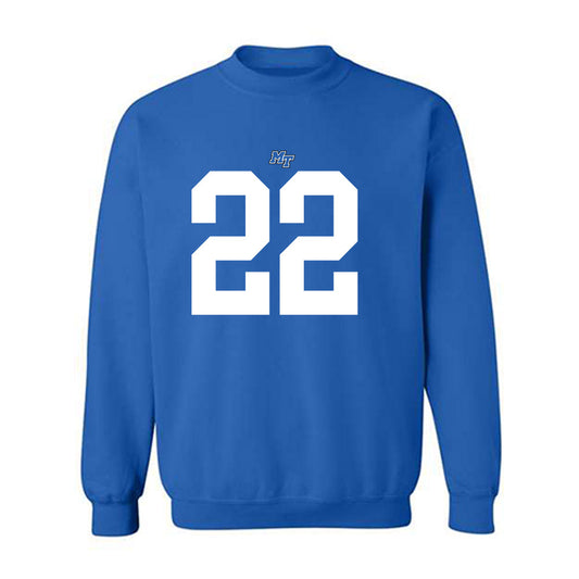 MTSU - NCAA Football : Chris Johnson - Royal Replica Shersey Sweatshirt