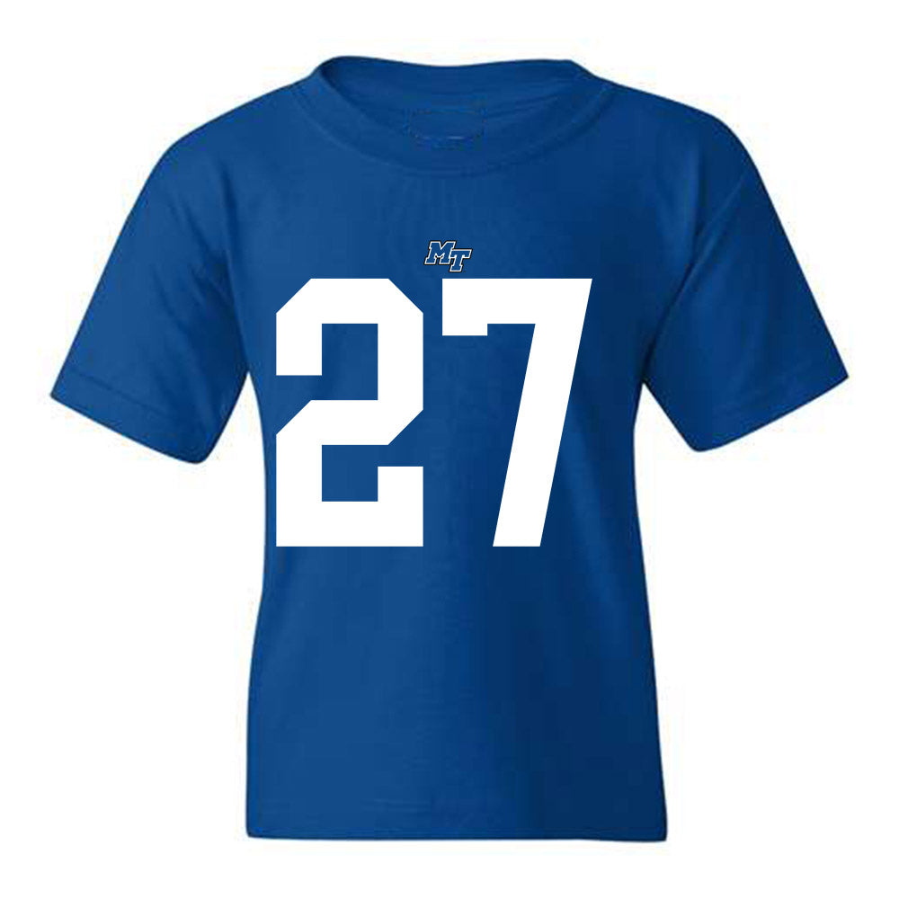 MTSU - NCAA Football : Rickey Smith - Royal Replica Shersey Youth T-Shirt