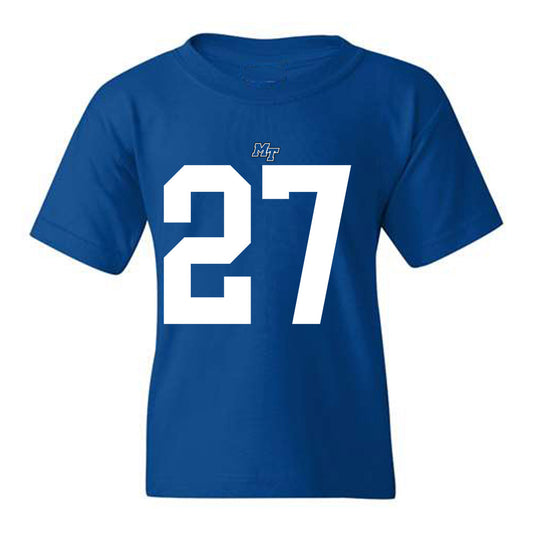 MTSU - NCAA Football : Rickey Smith - Royal Replica Shersey Youth T-Shirt
