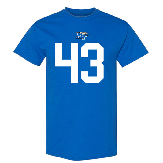 MTSU - NCAA Football : Markel James - Royal Replica Shersey Short Sleeve T-Shirt