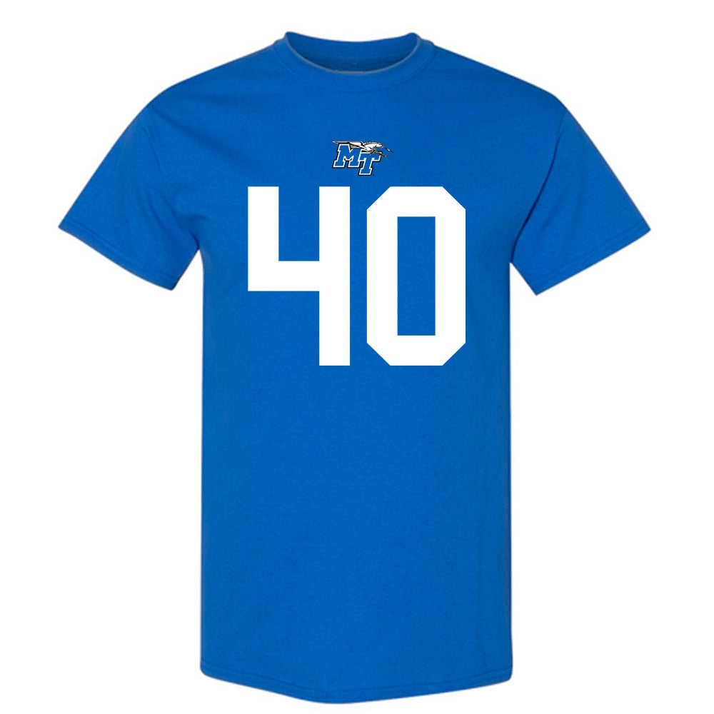 MTSU - NCAA Football : Anthony Bynum - Royal Replica Shersey Short Sleeve T-Shirt