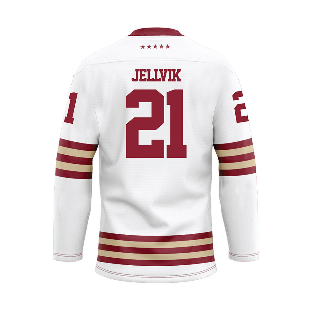 Boston College - NCAA Men's Ice Hockey : Oskar Jellvik - White Ice Hockey Jersey
