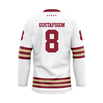 Boston College - NCAA Men's Ice Hockey : Lukas Gustafsson - White Ice Hockey Jersey