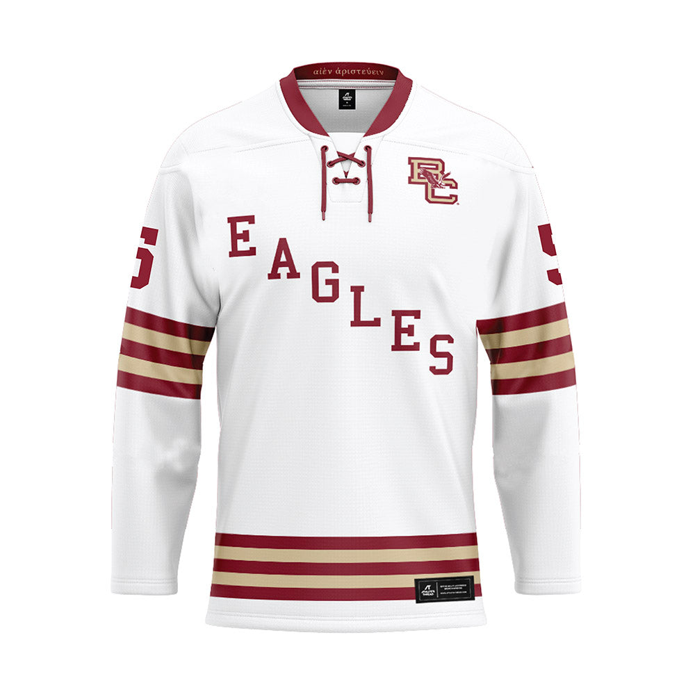 Boston College - NCAA Men's Ice Hockey : Drew Fortescue - White Ice Hockey Jersey