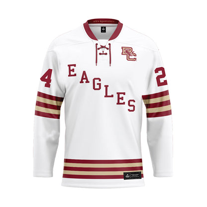 Boston College - NCAA Men's Ice Hockey : Andre Gasseau - White Ice Hockey Jersey