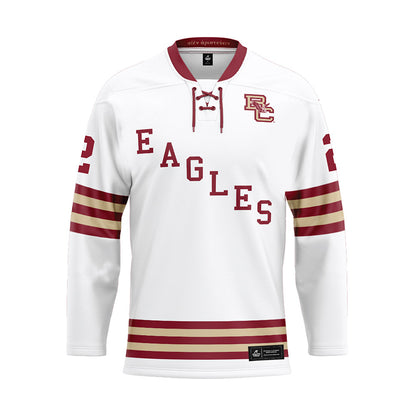 Boston College - NCAA Men's Ice Hockey : Eamon Powell - White Ice Hockey Jersey