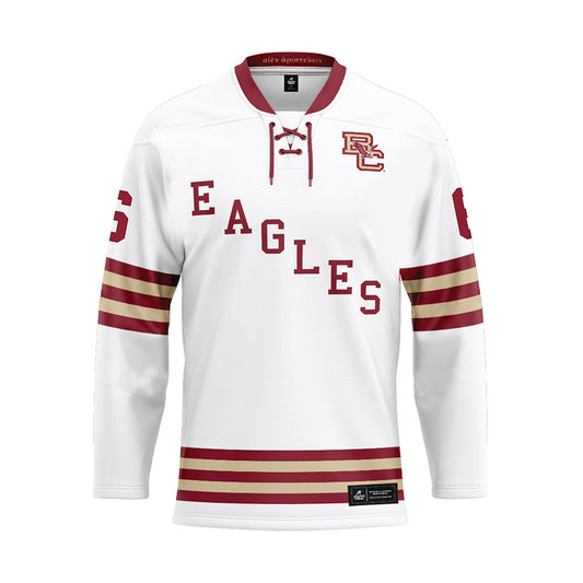 Boston College - NCAA Men's Ice Hockey : Will Smith - White Ice Hockey Jersey Ice Hockey Jersey