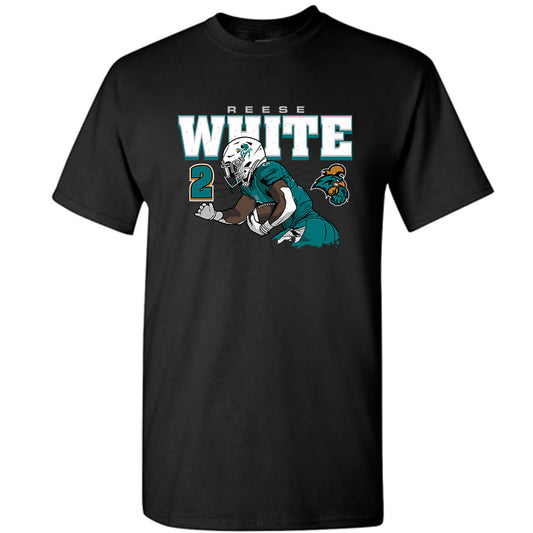 Coastal Carolina - NCAA Football : Reese White - Caricature Short Sleeve T-Shirt