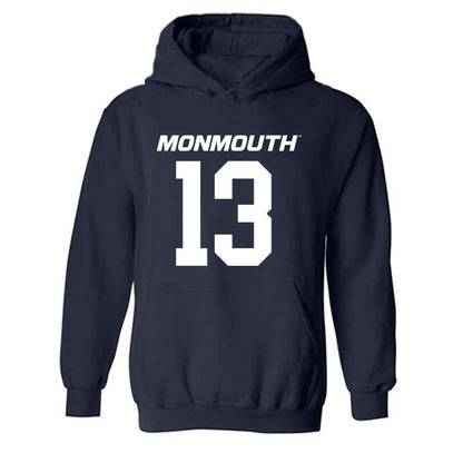 Monmouth - NCAA Football : Enzo Arjona - Replica Shersey Hooded Sweatshirt