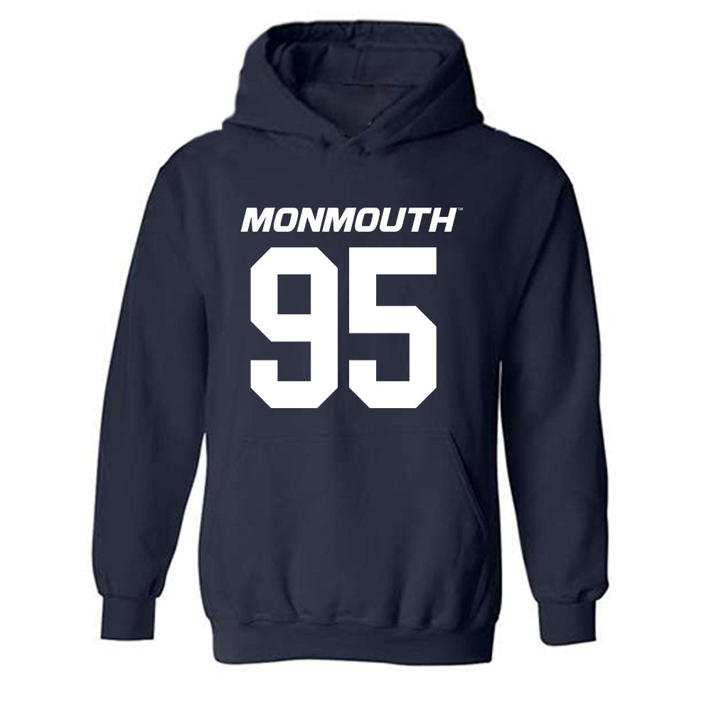 Monmouth - NCAA Football : Justin O'Bannon - Replica Shersey Hooded Sweatshirt