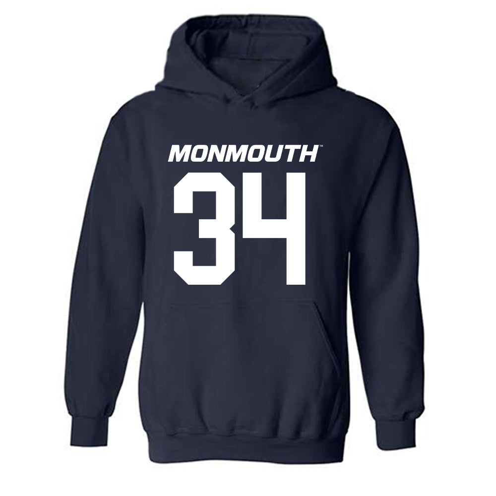 Monmouth - NCAA Football : Isaiah Bishop - Replica Shersey Hooded Sweatshirt