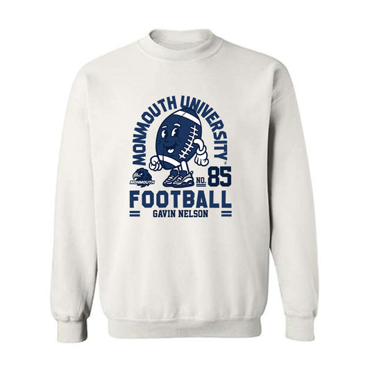 Monmouth - NCAA Football : Gavin Nelson - White Fashion Sweatshirt
