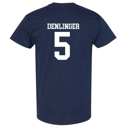 Monmouth - NCAA Baseball : Austin Denlinger - Midnight Blue Replica Short Sleeve T-Shirt