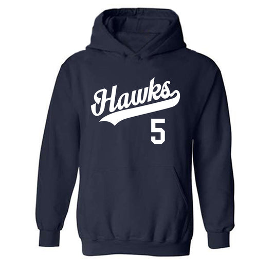 Monmouth - NCAA Baseball : Austin Denlinger - Midnight Blue Replica Hooded Sweatshirt