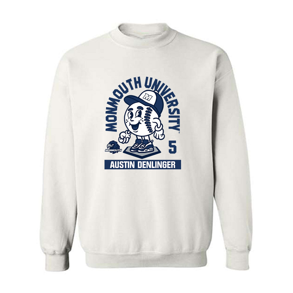 Monmouth - NCAA Baseball : Austin Denlinger - White Fashion Sweatshirt