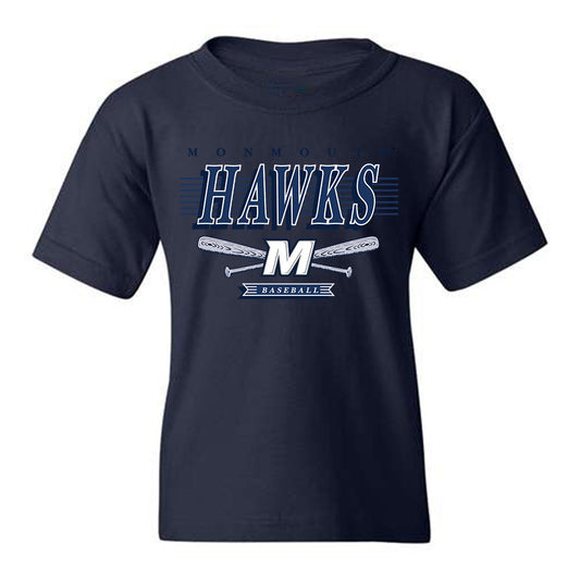Monmouth - NCAA Baseball : Austin Denlinger - Grey Sports Youth T-Shirt