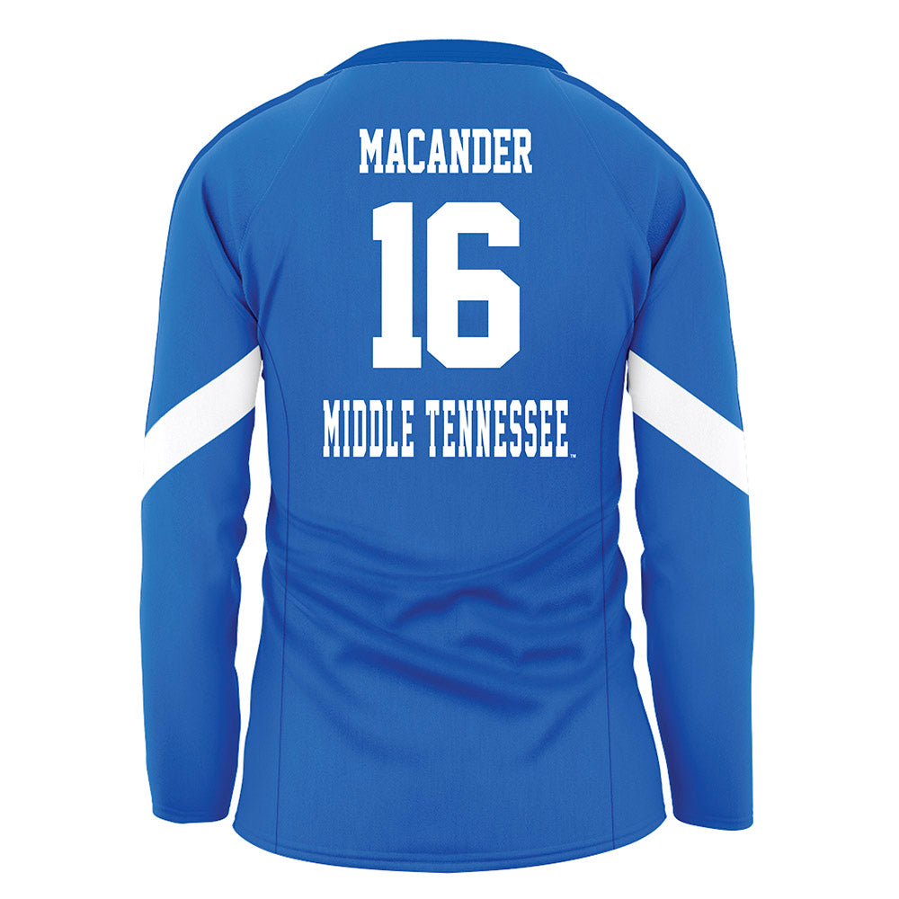 MTSU - NCAA Women's Volleyball : Caroline Macander - Blue Jersey