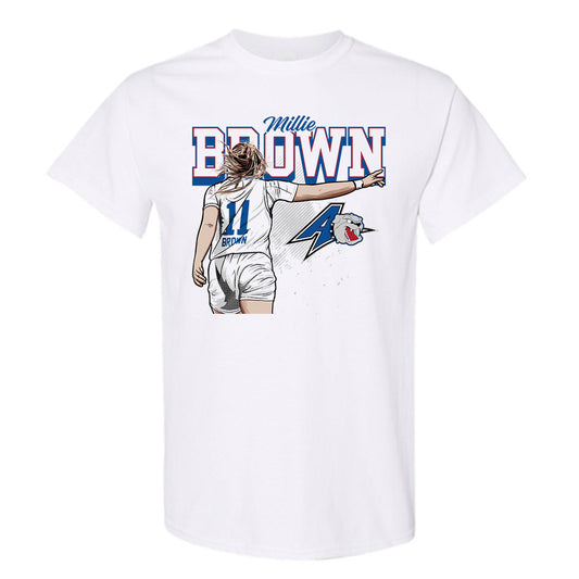 UNC Asheville - NCAA Women's Basketball : Millie Brown - Caricature Short Sleeve T-Shirt