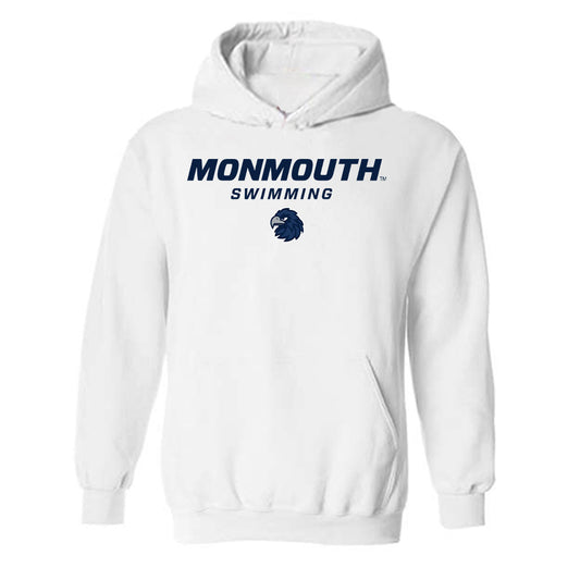 Monmouth - NCAA Women's Swimming & Diving : Corinne Pepper - White Classic Shersey Hooded Sweatshirt