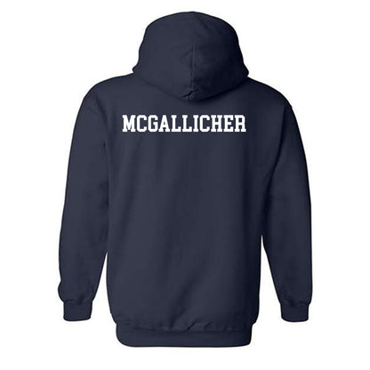 Monmouth - NCAA Men's Track & Field (Outdoor) : Landon McGallicher - Navy Classic Shersey Hooded Sweatshirt