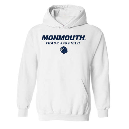 Monmouth - NCAA Men's Track & Field (Outdoor) : Landon McGallicher - White Classic Shersey Hooded Sweatshirt