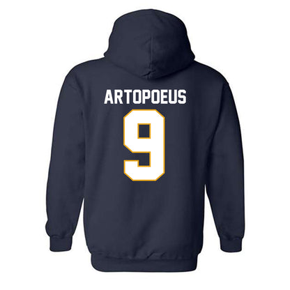 UTC - NCAA Football : Chase Artopoeus - Navy Replica Shersey Hooded Sweatshirt