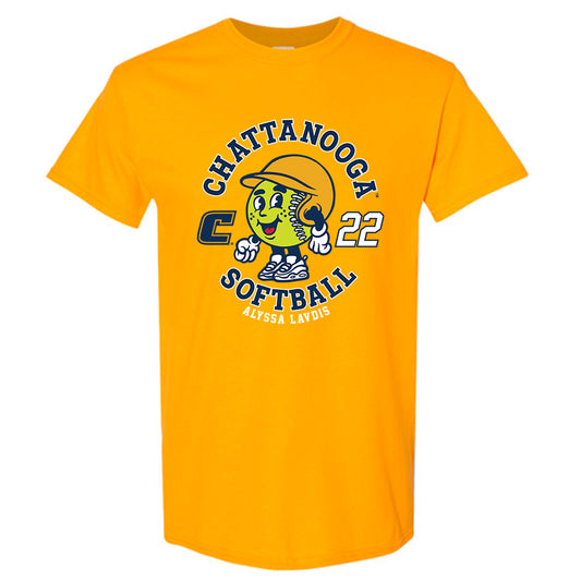 UTC - NCAA Softball : Alyssa Lavdis - Gold Fashion Short Sleeve T-Shirt