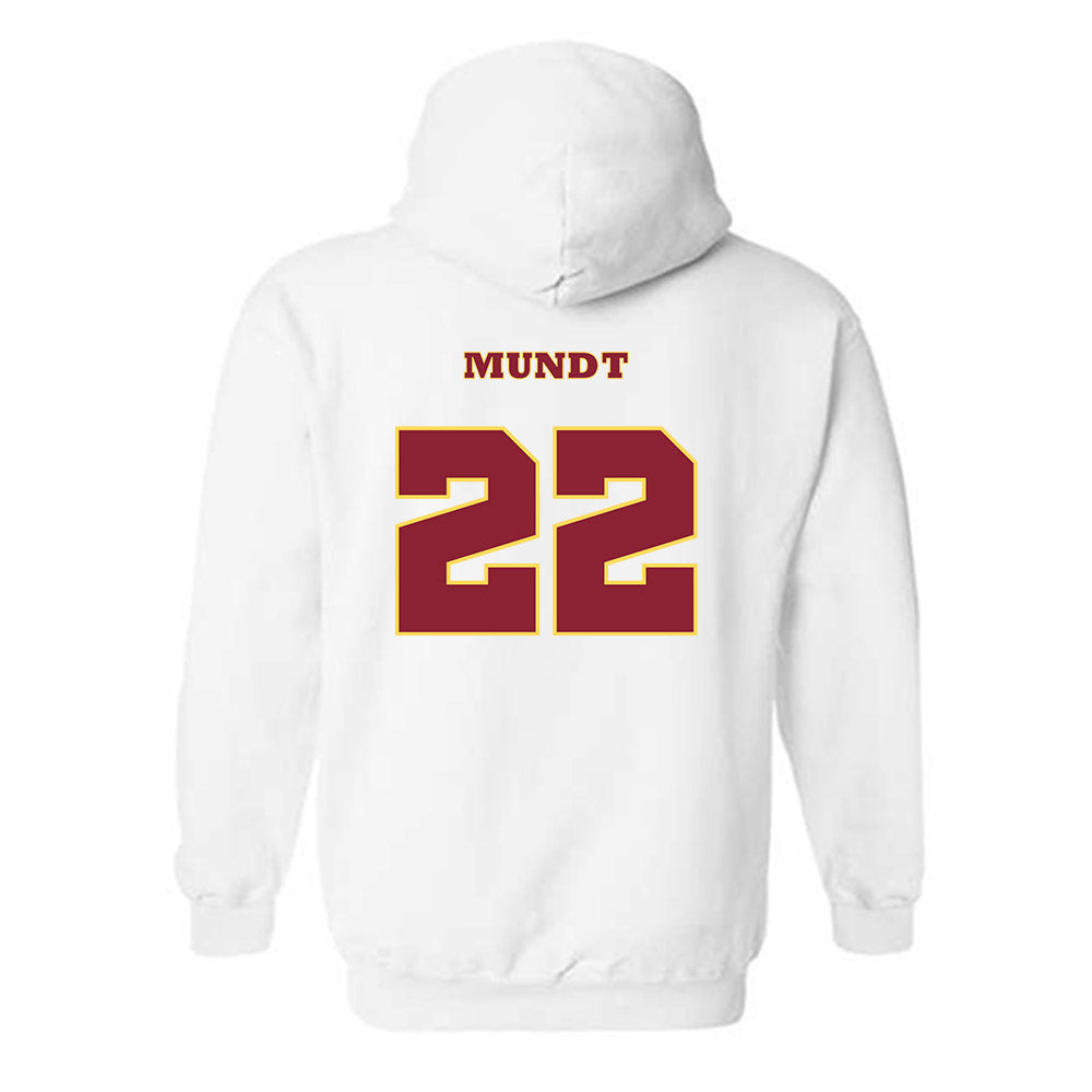 NSU - NCAA Baseball : Christian Mundt - White Replica Hooded Sweatshirt