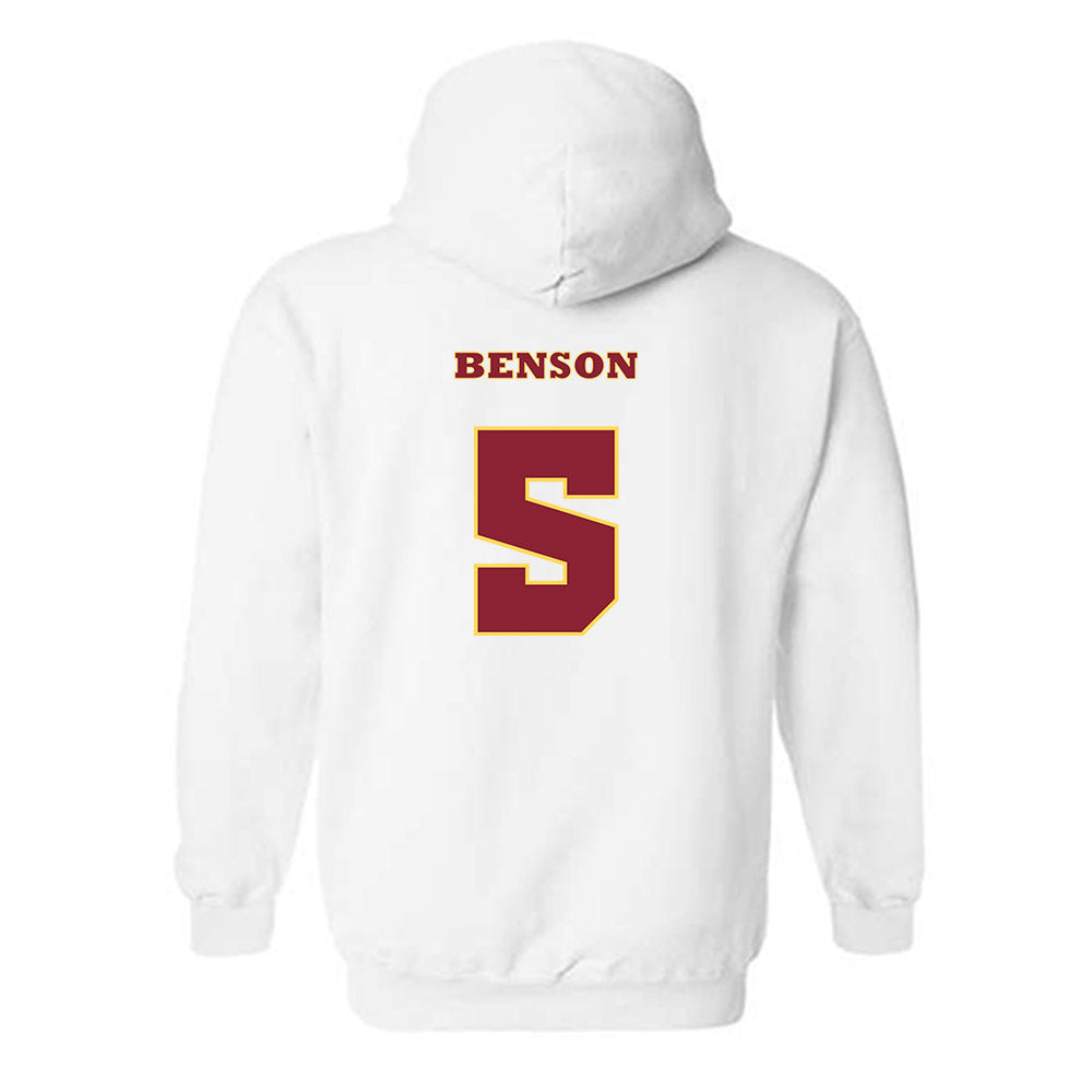 NSU - NCAA Baseball : Drew Benson - White Replica Hooded Sweatshirt