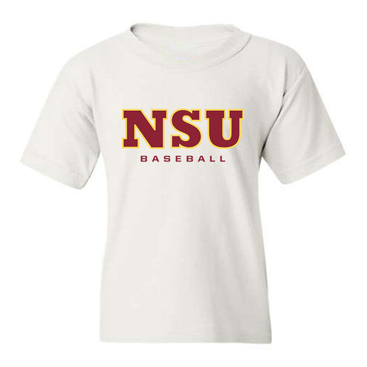 NSU - NCAA Baseball : Tyler Boyum - White Replica Youth T-Shirt