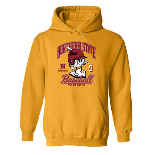 NSU - NCAA Baseball : Tyler Boyum - Gold Fashion Hooded Sweatshirt