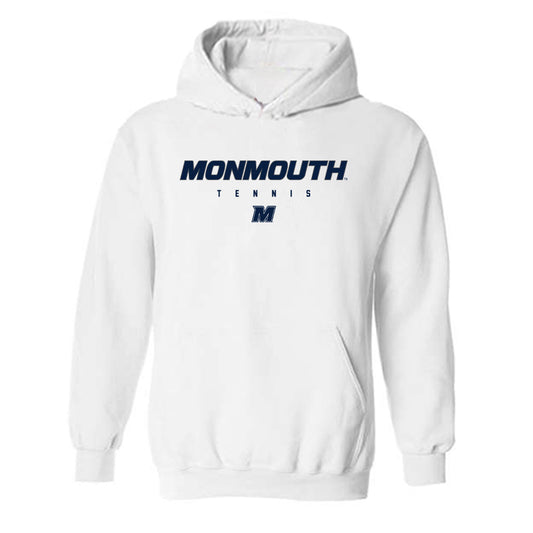Monmouth - NCAA Women's Tennis : Lenien Jamir - White Classic Shersey Hooded Sweatshirt
