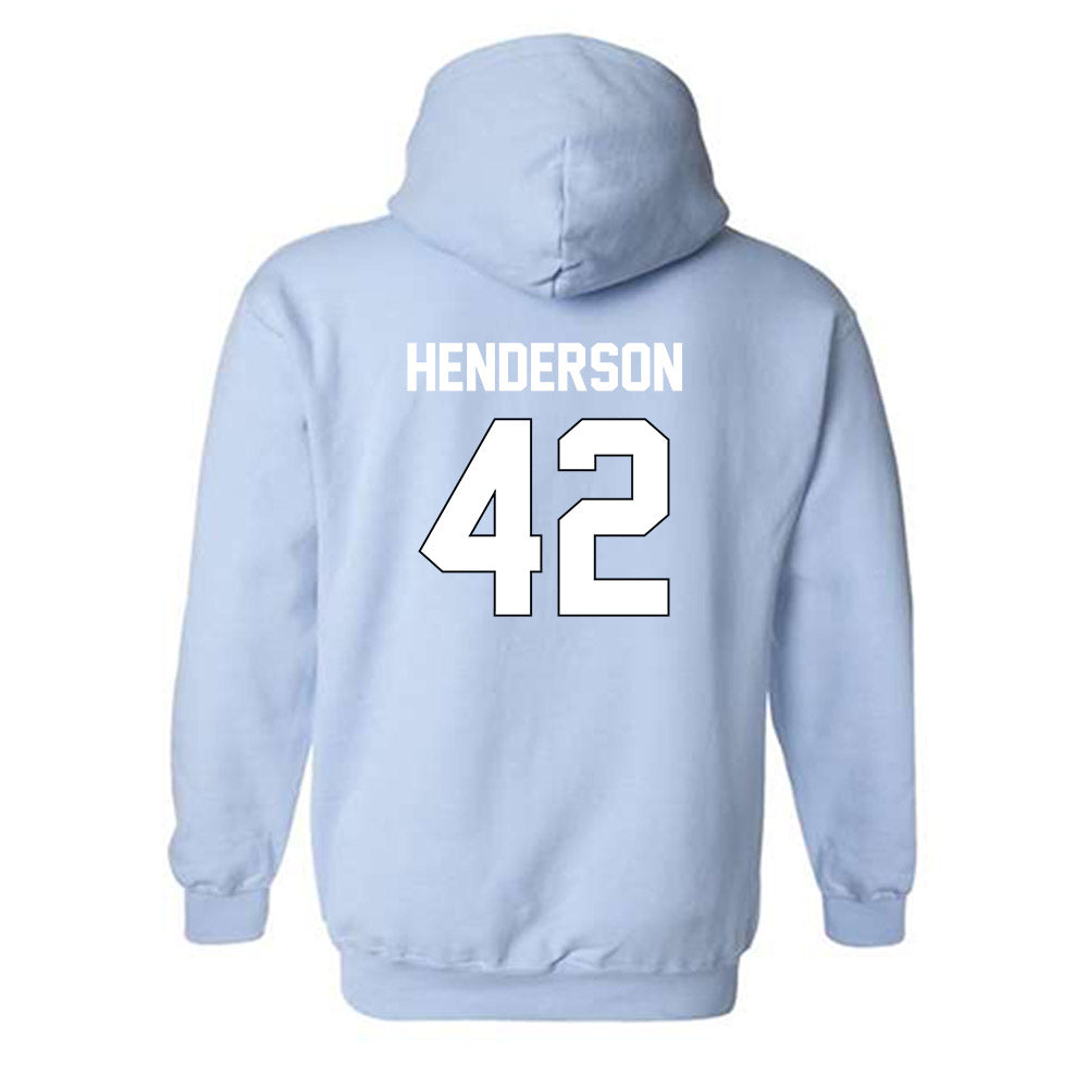 Old Dominion - NCAA Football : Jason Henderson - Light Blue Replica Hooded Sweatshirt