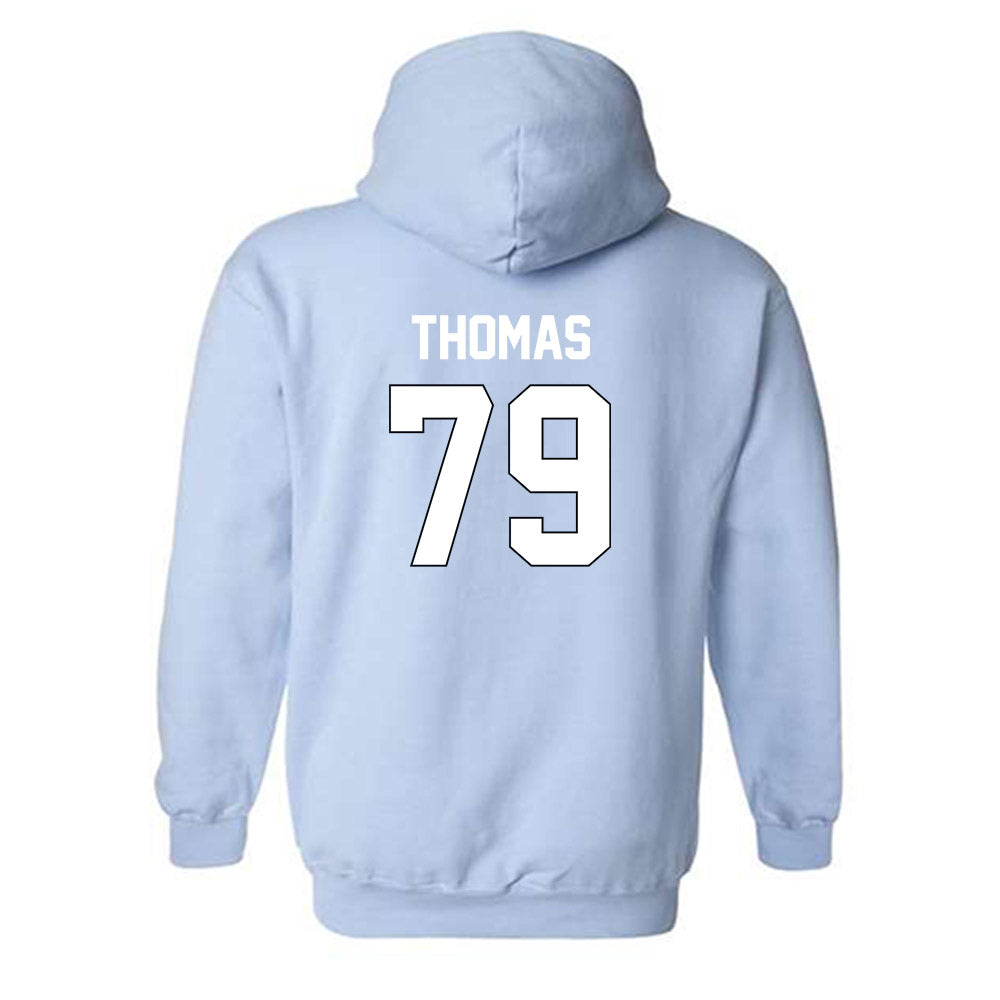 Old Dominion - NCAA Football : Leroy Thomas - Light Blue Replica Hooded Sweatshirt