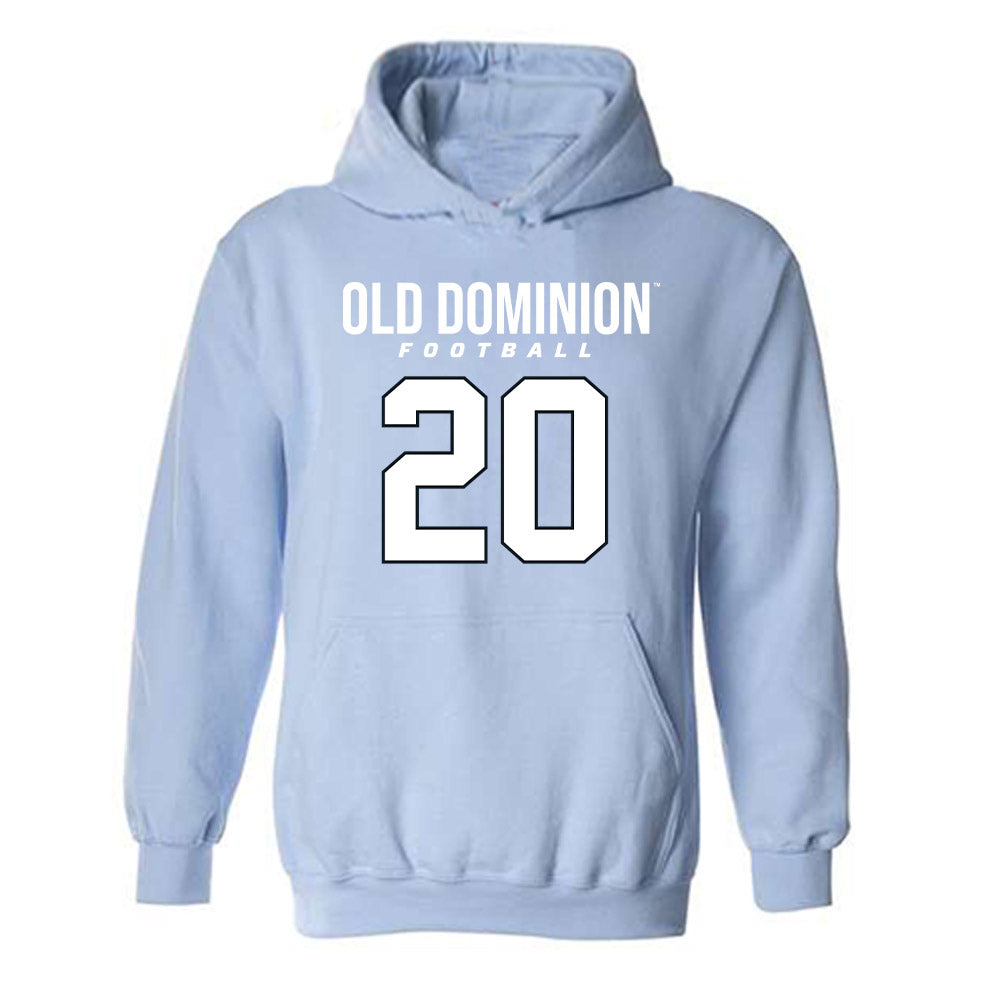 Old Dominion - NCAA Football : Dominic Dutton - Light Blue Replica Hooded Sweatshirt