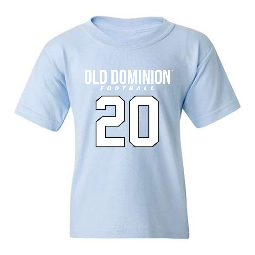 Old Dominion - NCAA Football : Dominic Dutton - Light Blue Replica Youth T-Shirt