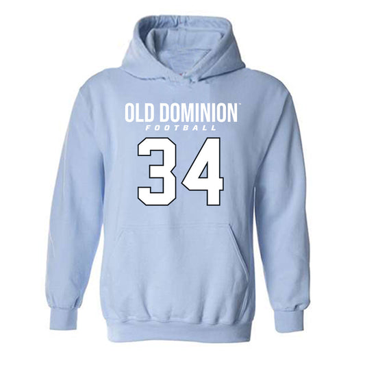 Old Dominion - NCAA Football : Jahleel Culbreath - Light Blue Replica Hooded Sweatshirt