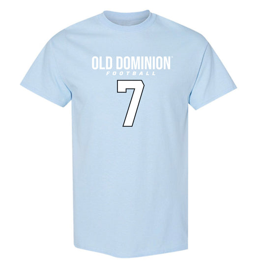 Old Dominion - NCAA Football : Shawn Asbury II -  Light Blue Replica Short Sleeve T-Shirt