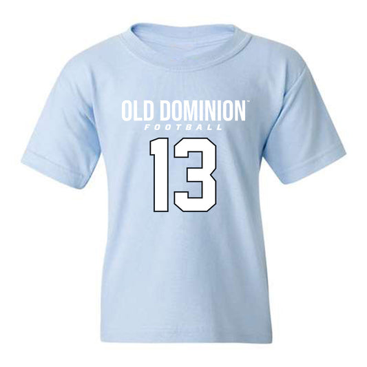 Old Dominion - NCAA Football : Grant Wilson - Light Blue Replica Youth T-Shirt