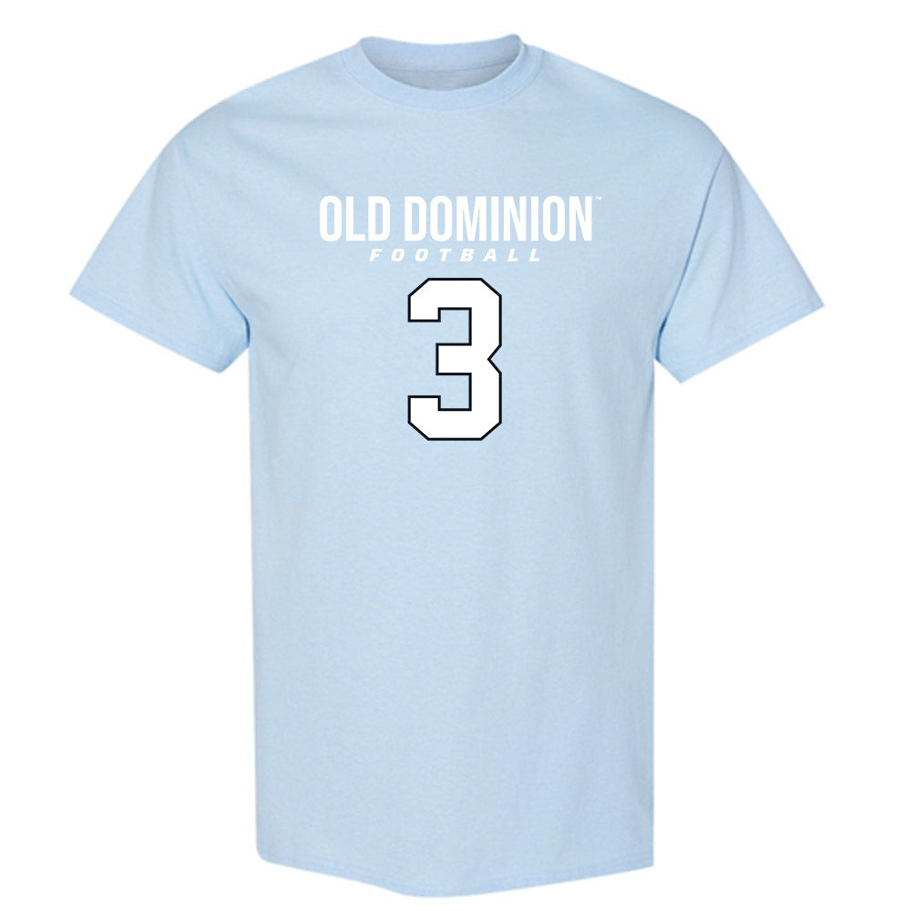 Old Dominion - NCAA Football : Mario Easterly - Light Blue Replica Short Sleeve T-Shirt