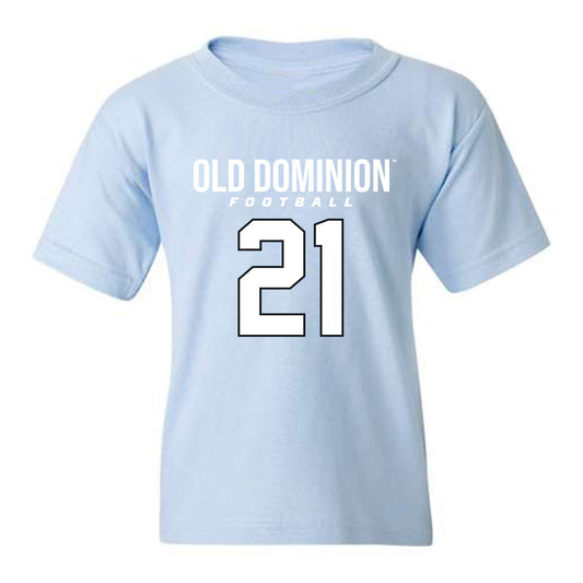 Old Dominion - NCAA Football : Obie Sanni - Light Blue Replica Youth T-Shirt