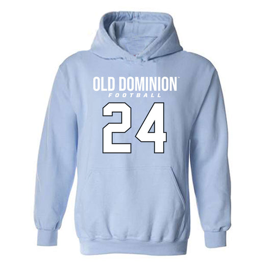 Old Dominion - NCAA Football : Everaud Green - Light Blue Replica Hooded Sweatshirt