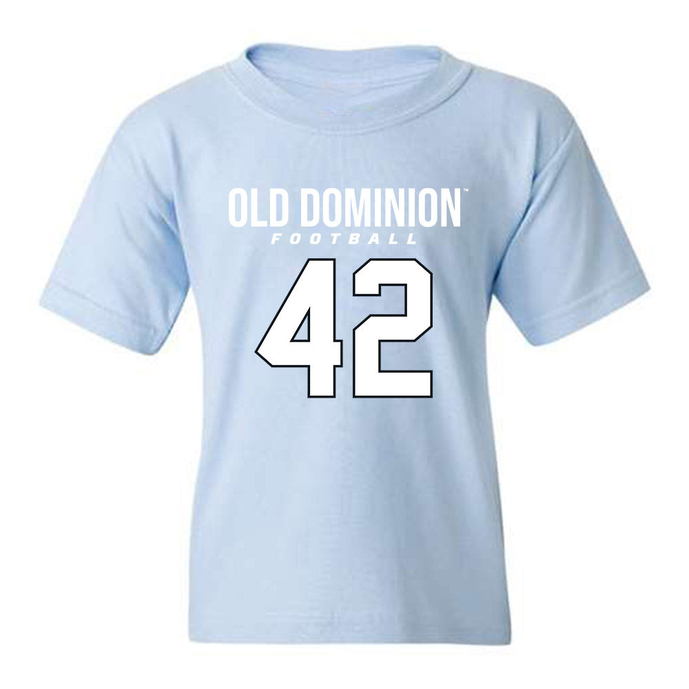 Old Dominion - NCAA Football : Jason Henderson - Light Blue Replica Youth T-Shirt