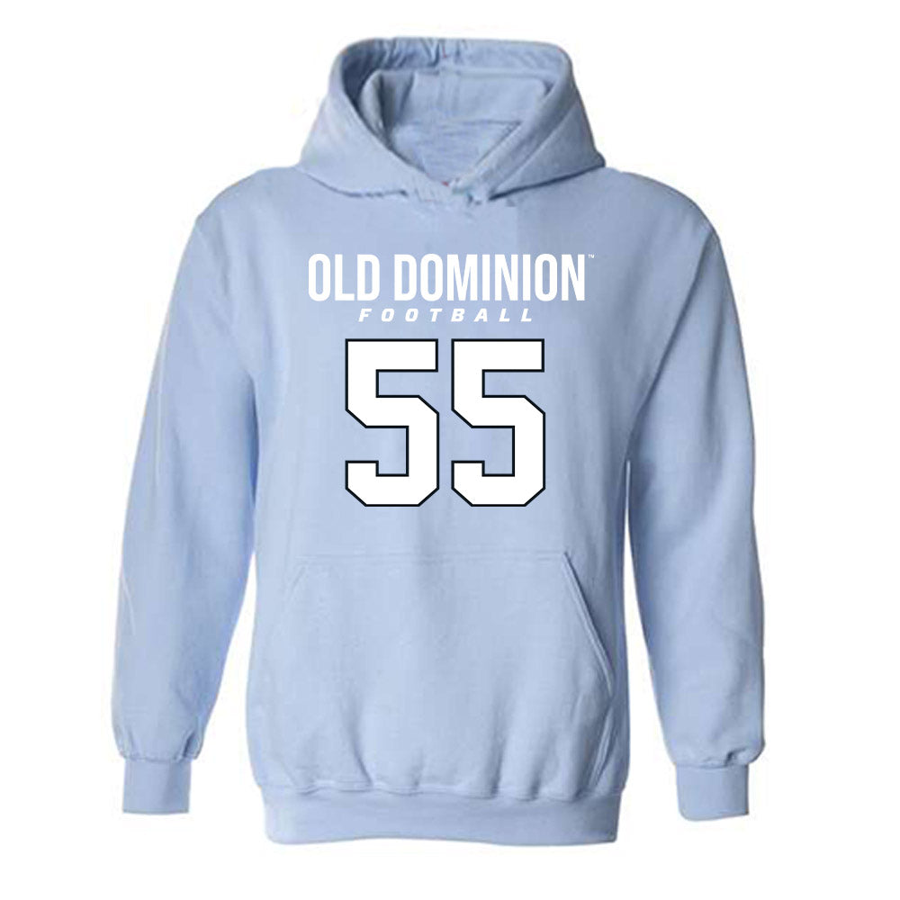 Old Dominion - NCAA Football : Maarten Woudsma - Light Blue Replica Hooded Sweatshirt