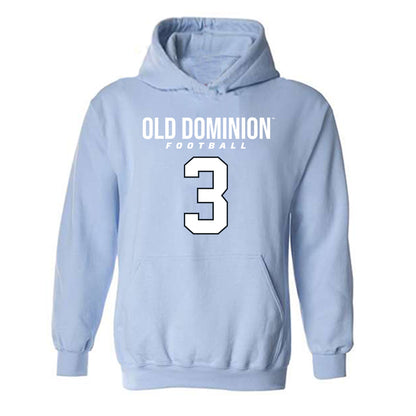 Old Dominion - NCAA Football : Mario Easterly - Light Blue Replica Hooded Sweatshirt