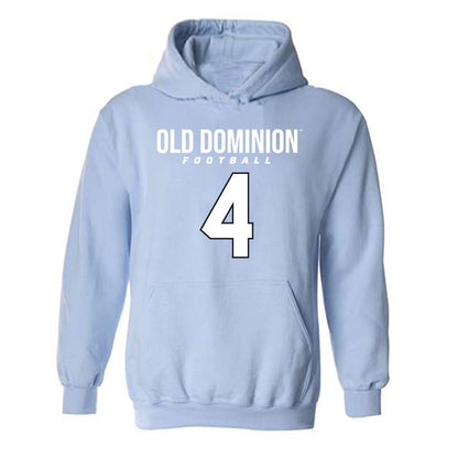 Old Dominion - NCAA Football : Amorie Morrison - Light Blue Replica Hooded Sweatshirt