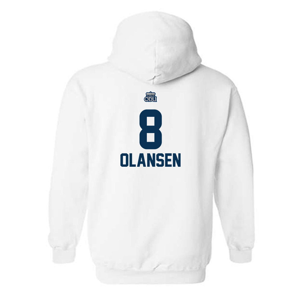 Old Dominion - NCAA Women's Volleyball : Jennifer Olansen - White Replica Shersey Hooded Sweatshirt