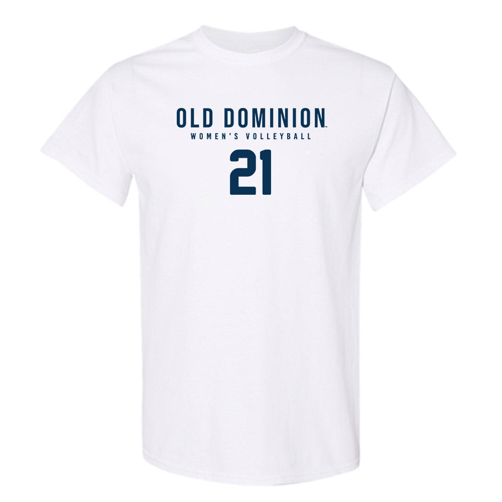Old Dominion - NCAA Women's Volleyball : Olivia De Jesus - White Replica Shersey Short Sleeve T-Shirt